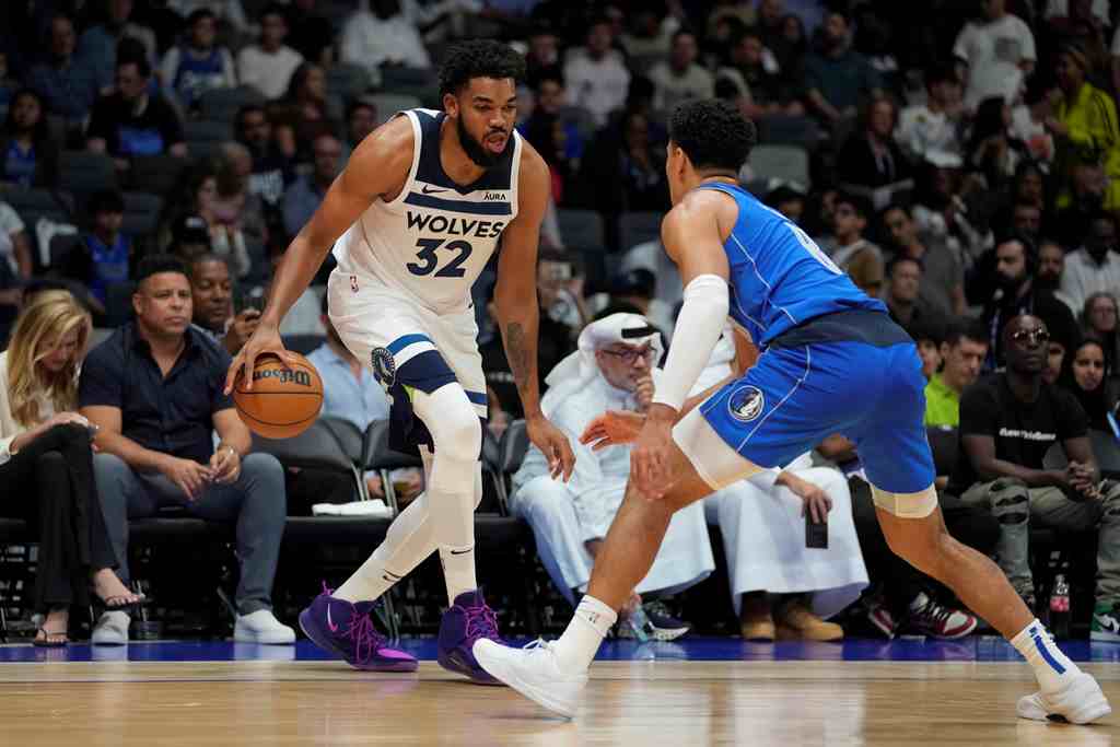 Karl Towns abre pretemporada de la NBA en Abu Dhabi con 20 puntos y victoria de Wolves